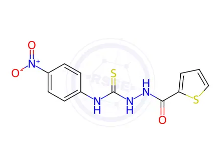 Chemical structure of N-{[(4-nitrophenyl)carbamothioyl]amino}thiophene-2-carboxamide