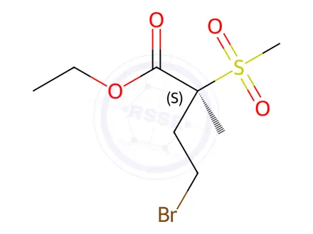 Chemical structure of (2S)-Ethyl 4-bromo-2-methyl-2-(methylsulfonyl)butanoate