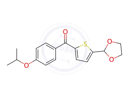 Chemical structure of (5-(1,3-Dioxolan-2-yl)thiophen-2-yl)(4-isopropoxyphenyl)methanone