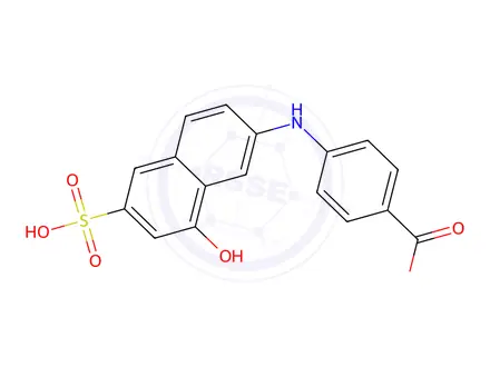 Chemical structure of 4-((8-Hydroxy-6-sulfonaphthalen-2-yl)amino)benzoic acid