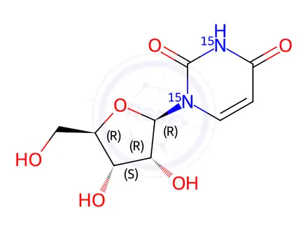 Chemical structure of Uridine-15N2