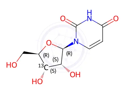 Chemical structure of [3'-13C]uridine