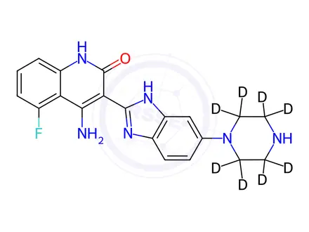 Chemical structure of N-Desmethyl Dovitinib-d8