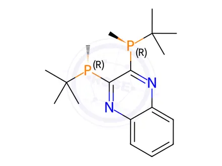 Chemical structure of (R,R)-(-)-2,3-Bis(tert-butylmethylphosphino)quinoxaline