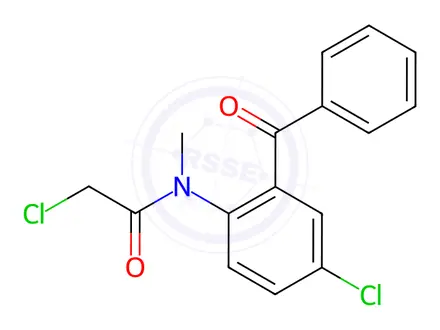 Chemical structure of N-(2-Benzoyl-4-chlorophenyl)-2-chloro-N-methylacetamide