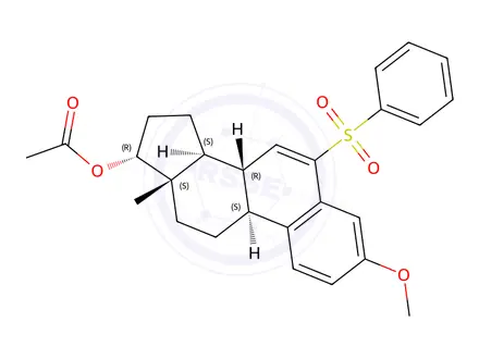 Chemical structure of 3-Methoxy-6-phenylsulfonyl-6,7-didehydro Estradiol