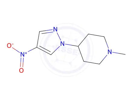 Chemical structure of 1-Methyl-4-(4-nitro-1H-pyrazol-1-yl)piperidine