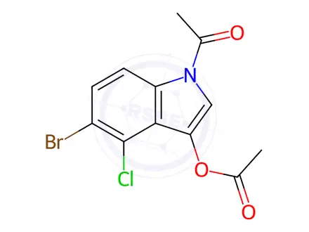 Chemical structure of 5-Bromo-4-chloro-3-indolyl-1,3-diacetate
