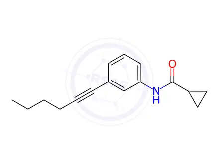 Chemical structure of N-[3-(Hex-1-yn-1-yl)phenyl]cyclopropanecarboxamide