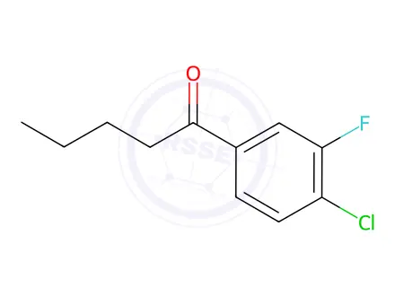 Chemical structure of 1-(4-Chloro-3-fluorophenyl)pentan-1-one