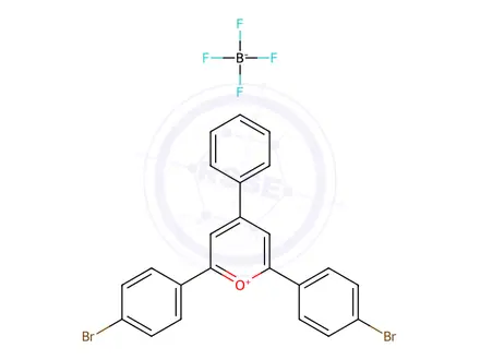 Chemical structure of 2,6-Bis(4-bromophenyl)-4-phenylpyrylium tetrafluoroborate