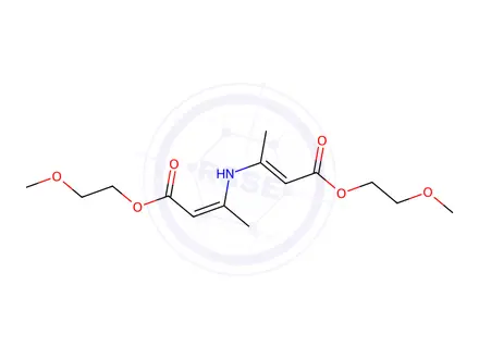Chemical structure of bis(2-methoxyethyl) 3,3'-azanediylbis(but-2-enoate)