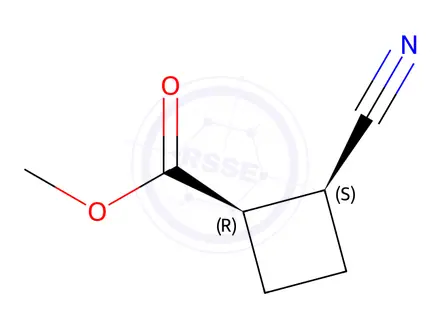 Chemical structure of Methyl (1R,2S)-2-cyanocyclobutane-1-carboxylate