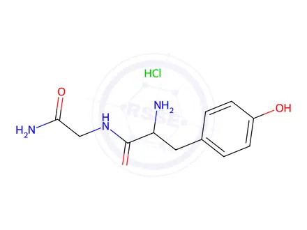 Chemical structure of H-Tyr-Gly-NH2.HCl