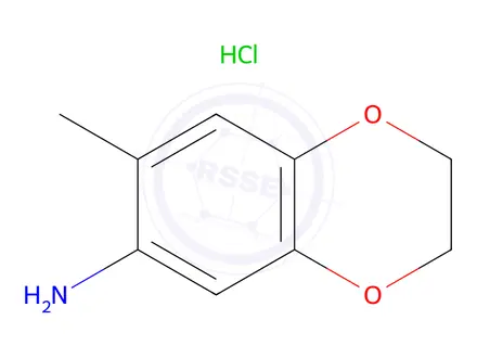 Chemical structure of 7-Methyl-2,3-dihydrobenzo[b][1,4]dioxin-6-amine hydrochloride