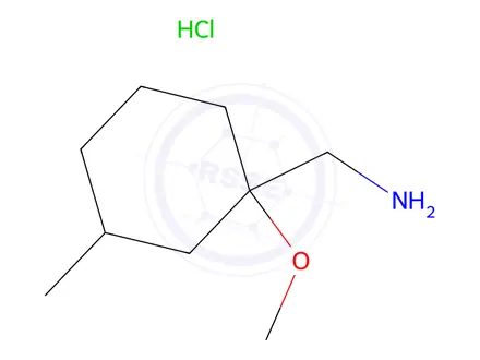 Chemical structure of 1-(1-methoxy-3-methylcyclohexyl)methanamine hydrochloride
