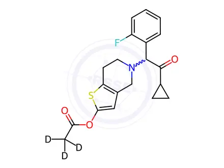 Chemical structure of (±)-Prasugrel D3 (acetate D3)