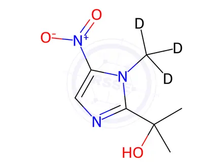Chemical structure of Ipronidazole-OH-D3(IPZOH-D3) in methanol