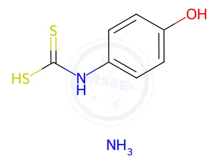 Chemical structure of ammonium p-hydroxydithiocarbanilate