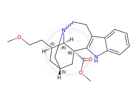 Chemical structure of (+)-18-Methoxycoronaridine