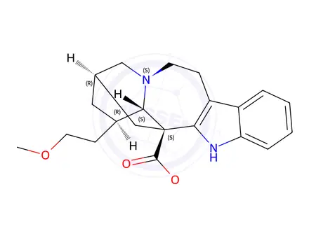 Chemical structure of (-)-18-Methoxycoronaridine