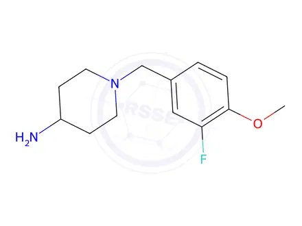 Chemical structure of 1-[(3-Fluoro-4-methoxyphenyl)methyl]piperidin-4-amine