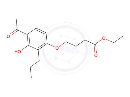 Chemical structure of 4-(4-Acetyl-3-hydroxy-2-propylphenoxy)butanoic Acid Ethyl Ester