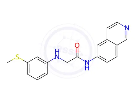 Chemical structure of N-(Isoquinolin-6-yl)-2-((3-(methylthio)phenyl)amino)acetamide