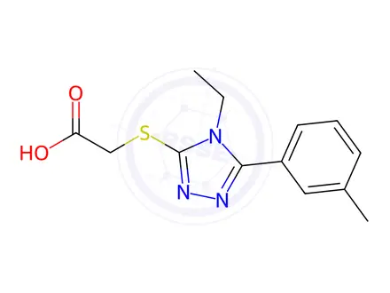 Chemical structure of (4-Ethyl-5-m-tolyl-4H-[1,2,4]triazol-3-yl-sulfanyl)acetic acid