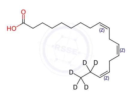 Chemical structure of Linolenic -17,17,18,18,18-D5 acid