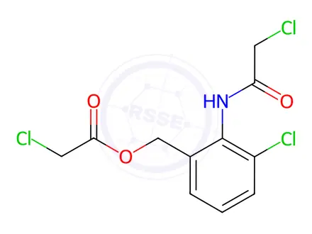 Chemical structure of 2-Chloro-acetic Acid [3-Chloro-2-[(2-chloroacetyl)amino]phenyl]methyl Ester