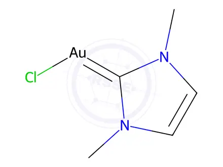 Chemical structure of Chloro(1,3-dihydro-1,3-dimethyl-2H-imidazol-2-ylidene)gold