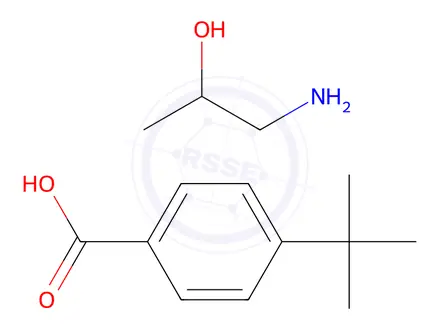 Chemical structure of p-tert-butylbenzoic acid, compound with 1-aminopropan-2-ol (1:1)
