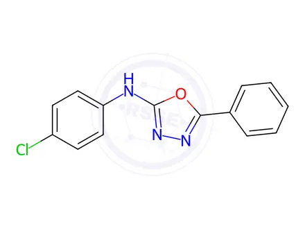 Chemical structure of N-(4-Chlorophenyl)-5-phenyl-1,3,4-oxadiazol-2-amine