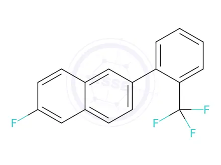 Chemical structure of 2-Fluoro-6-[2-(trifluoromethyl)phenyl]naphthalene