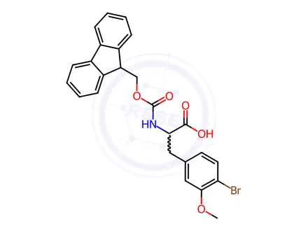 Chemical structure of N-Fmoc-4-bromo-3-methoxy-DL-phenylalanine