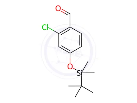 Chemical structure of Benzaldehyde, 2-chloro-4-[[(1,1-dimethylethyl)dimethylsilyl]oxy]-