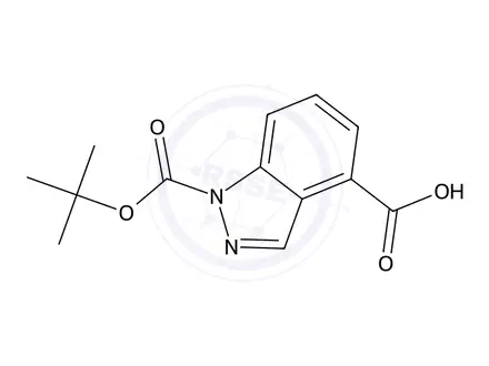 Chemical structure of 1-(tert-Butoxycarbonyl)-1H-indazole-4-carboxylic acid