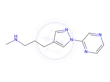 Chemical structure of methyl({3-[1-(pyrazin-2-yl)-1h-pyrazol-4-yl]propyl})amine