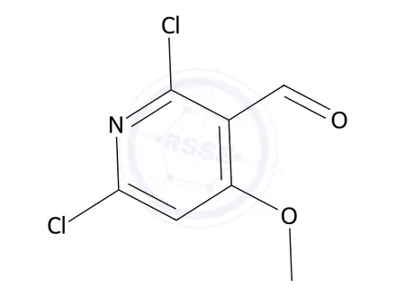 Chemical structure of 2,6-dichloro-4-methoxy-pyridine-3-carbaldehyde
