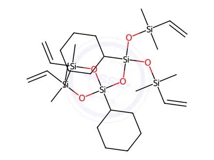 Chemical structure of 3,3'-Oxybis(3-cyclohexyl-1,1,5,5-tetramethyl-1,5-divinyltrisiloxane)