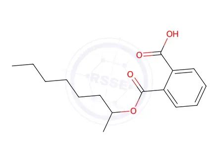 Chemical structure of (±)-2-octyl hydrogen phthalate