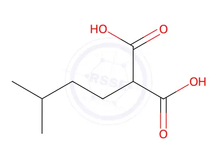 Chemical structure of isoamylmalonic acid