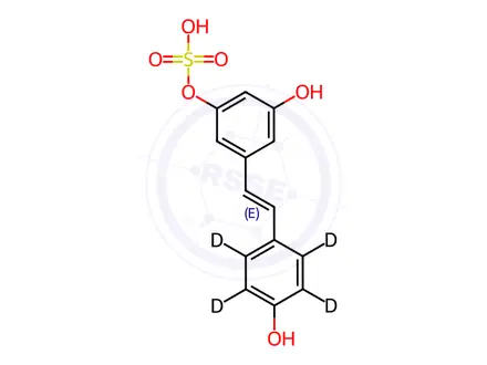 Chemical structure of Resveratrol-d4 3-Sulfate