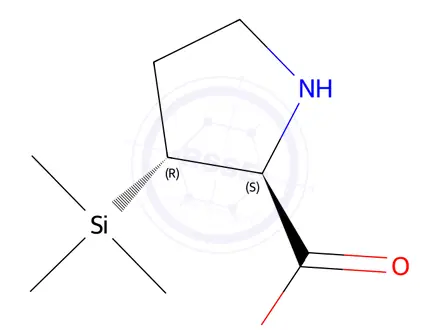Chemical structure of (2S,3R)-3-(trimethylsilyl)pyrrolidine-2-carboxylic acid