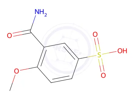 Chemical structure of 3-carbamoyl-4-methoxybenzenesulfonic acid