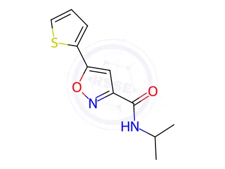 Chemical structure of N-isopropyl-5-(thiophen-2-yl)isoxazole-3-carboxamide
