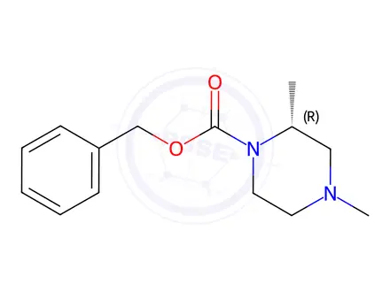 Chemical structure of benzyl (2R)-2,4-dimethylpiperazine-1-carboxylate