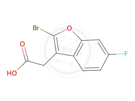 Chemical structure of 2-(2-Bromo-6-fluorobenzofuran-3-yl)acetic acid