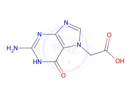 Chemical structure of 2-(2-Amino-6-oxo-1H-purin-7(6H)-yl)acetic acid